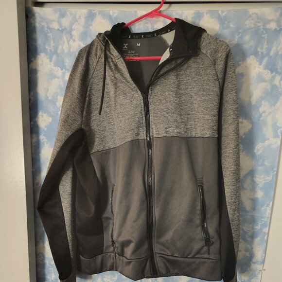 Xersion Men’s Zip-Up Athletic Jacket – Grey & Black - Picture 1 of 3